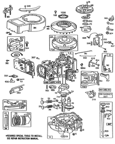 Engine Briggs And Stratton Model 281707-0226-01 Diagram and Parts List for 32-120EA1 1000001 - 1999999 Toro Lawn Tractor