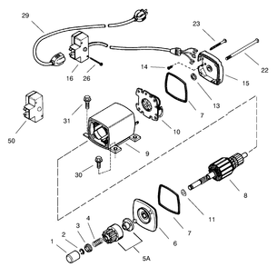 Electric Starter No. 33329d Diagram and Parts List for 38590 8900001 - 8999999 Toro Snow Blower