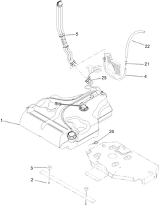 Fuel Tank Mounting Assembly Diagram and Parts List for 74901 (313000001-313999999)(2013) Toro Lawn Mower