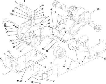 Engine And Clutch Assembly Diagram and Parts List for 12004TC 270000001 - 270999999 Toro Lawn Tractor