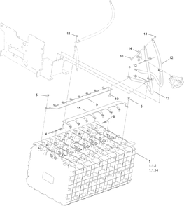 Part Location Diagram of 145-5320 Toro Battery Assembly