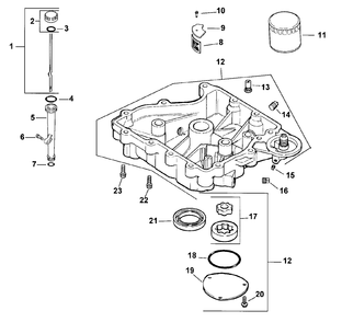 Oil Pan/Lubrication-Engine Kohler Model No. Cv131 Spec 21524 Diagram and Parts List for 30159 795101 - 799999 Toro Lawn Tractor Accessories