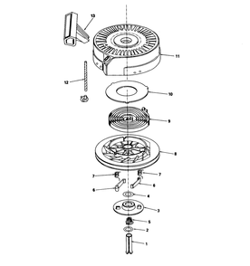Rewind Starter No. 590621 Diagram and Parts List for 16575 8000001 - 8012678 Toro Lawn Mower