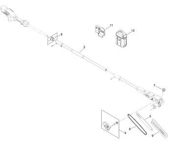 60v Pole Saw Assembly Diagram and Parts List for 51870 323000001 - 999999999 Toro Pole Saw
