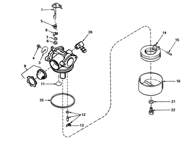 Carburetor No. 632050 Diagram and Parts List for 16165 1000001 - 1999999 Toro Lawn Mower