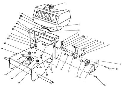 Frame Assembly Diagram and Parts List for 30175 39000001 - 39999999 Toro Lawn Tractor Accessories