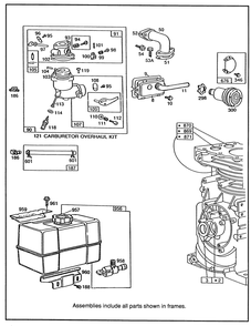 Engine Briggs & Stratton Model 190406 Type 3104-01 Diagram and Parts List for 38570 0000001 - 0999999 Toro Snow Blower