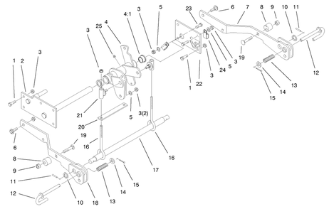 Hydro Lift Lower Assembly Diagram and Parts List for 73550 8900001 - 8999999 Toro Lawn Tractor