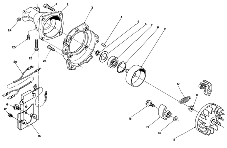 Clutch Case & Fan Assembly Diagram and Parts List for 51650 9000001 - 9999999 Toro Trimmer