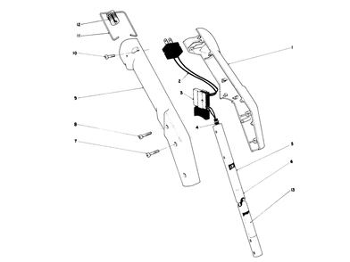Handle Assembly Diagram and Parts List for 51200 1000001 - 1999999 Toro Trimmer