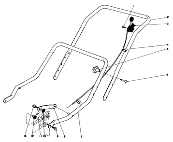 Handle Assembly Diagram and Parts List for 20403 7000001 - 7999999 Toro Lawn Mower