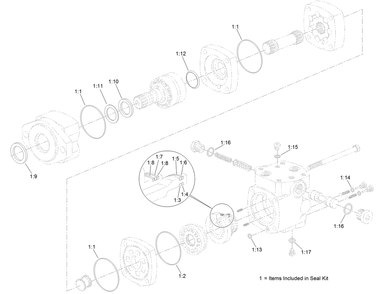 Hydraulic Motor Assembly No. Au115604 Diagram and Parts List for 23898 400000000 - 999999999 Toro Lawn Tractor Accessories