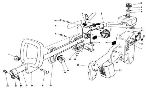 Engine Housing Assembly Diagram and Parts List for 51603 2000001 - 2999999 Toro Trimmer