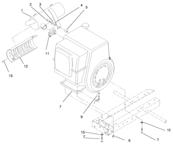 Engine Assembly Diagram and Parts List for 73363 7900001 - 7999999 Toro Lawn Tractor
