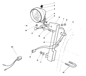 Light Kit No. 66-7950 (Optional) Diagram and Parts List for 38525 9000001 - 9999999 Toro Snow Blower