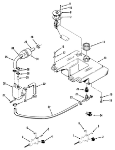 Throttle Choke And Fuel Controls Diagram and Parts List for 41-20OE02 1000001 - 1999999 Toro Lawn Tractor