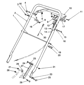 Handle Assembly Diagram and Parts List for 22145 5900001 - 5999999 Toro Lawn Mower