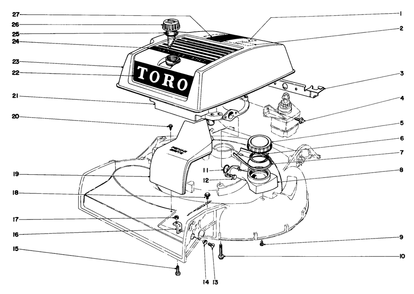Engine Assembly Diagram and Parts List for 21172 2000001 - 2999999 Toro Lawn Mower