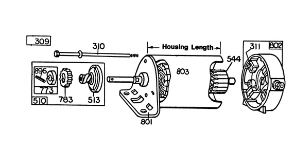 Briggs & Stratton Model 252707-0230-01 (Model 57360) Diagram and Parts List for 57300 2000001 - 2999999 Toro Lawn Tractor