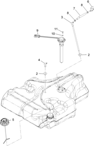 Fuel Tank Assembly Diagram and Parts List for 74951 (311000001-311000402)(2011) Toro Lawn Mower