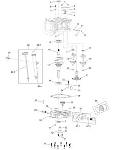 Crankcase Assembly Diagram and Parts List for 33522 411000000 - 411999999 Toro Trimmer