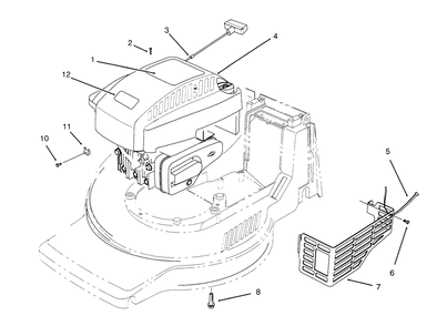 Engine Assembly Diagram and Parts List for 21010BC 5900001 - 5999999 Toro Lawn Mower
