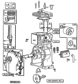 Engine Briggs & Stratton Model No. 60112 Type No. 1210-01 (Continued) Diagram and Parts List for 58411 1000001 - 1999999 Toro Edger