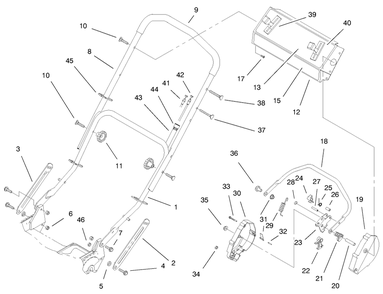 Handle Assembly (Model No. 20475 Only) Diagram and Parts List for 20476 6900001 - 6999999 Toro Lawn Mower