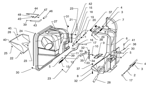Part Location Diagram of 98-9143 Toro ARM-FILL GAUGE