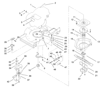 Blade Brake Clutch Assembly Diagram and Parts List for 22162 8900001 - 8999999 Toro Lawn Mower