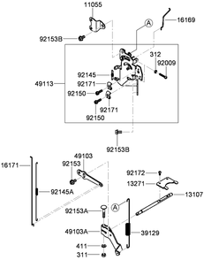 Part Location Diagram of 13107-7044 Kawasaki SHAFT,GOVERNOR