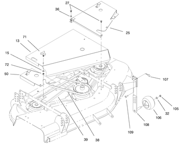 Cover And Gage Wheels Diagram and Parts List for 30152 690001 - 699999 Toro Lawn Mower