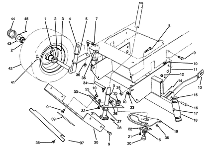 Front Axle Assembly Diagram and Parts List for 70141 49000001 - 49999999 Toro Lawn Tractor