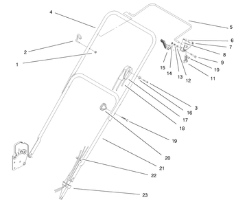 Handle Assembly Diagram and Parts List for 20448 7900001 - 7999999 Toro Lawn Mower