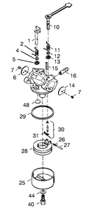 Carburetor No. 632641 Diagram and Parts List for 38170 7900001 - 7999999 Toro Snow Blower