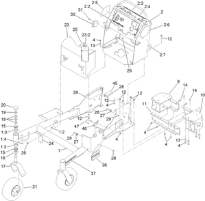 Frame Assembly Diagram and Parts List for 74589 (313000001-313001000)(2013) Toro Lawn Mower