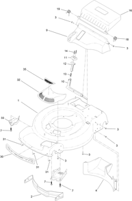 Housing Assembly Diagram and Parts List for 21466 410404081 - 411699999 Toro Lawn Mower