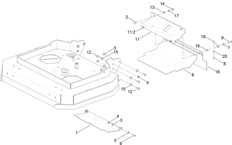 Guard And Drag Shield Assembly Diagram and Parts List for 2710 316000001 - 316999999 Toro Lawn Tractor Accessories