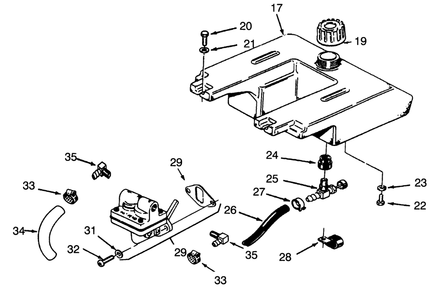 Fuel System Diagram and Parts List for 73380 3900001 - 3999999 Toro Lawn Tractor