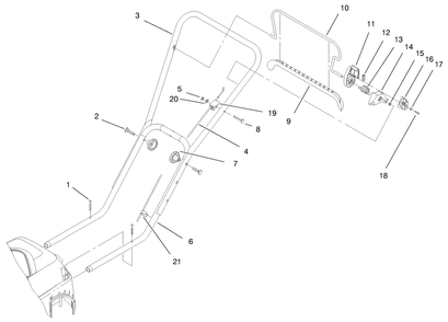 Handle And Controls Assembly Diagram and Parts List for 20649 7900001 - 7999999 Toro Lawn Tractor Accessories