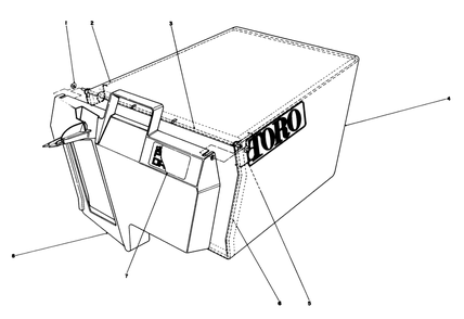 Grass Bag Assembly No. 11-0189 Diagram and Parts List for 20627C 7000001 - 7999999 Toro Lawn Mower