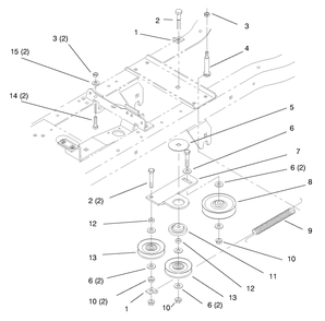 Hydro Drive Components Diagram and Parts List for 72110 6900001 - 6999999 Toro Lawn Tractor