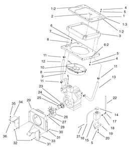 Engine Assembly 1 Diagram and Parts List for 74214 (220000001-220999999)(2002) Toro Lawn Mower