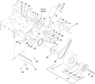 Part Location Diagram of 119-7887 Toro PULLEY-IDLER