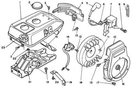 Magneto & Cowling Assembly Diagram and Parts List for 58402 5000001 - 5999999 Toro Edger