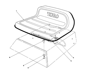 Seat Assembly Diagram and Parts List for 56125 7000001 - 7999999 Toro Lawn Tractor