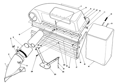 Twin Bagger Grass Catcher Model 59053 (Optional) Diagram and Parts List for 56127 8000001 - 8999999 Toro Lawn Tractor