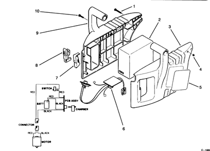 Upper Case Assembly Diagram and Parts List for 51556 39000001 - 39999999 Toro Trimmer