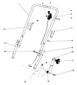 Handle Assembly Diagram and Parts List for 20758 3000001 - 3999999 Toro Lawn Mower