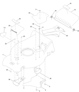 Housing Assembly Diagram and Parts List for 21565 412900000 - 999999999 Toro Lawn Mower